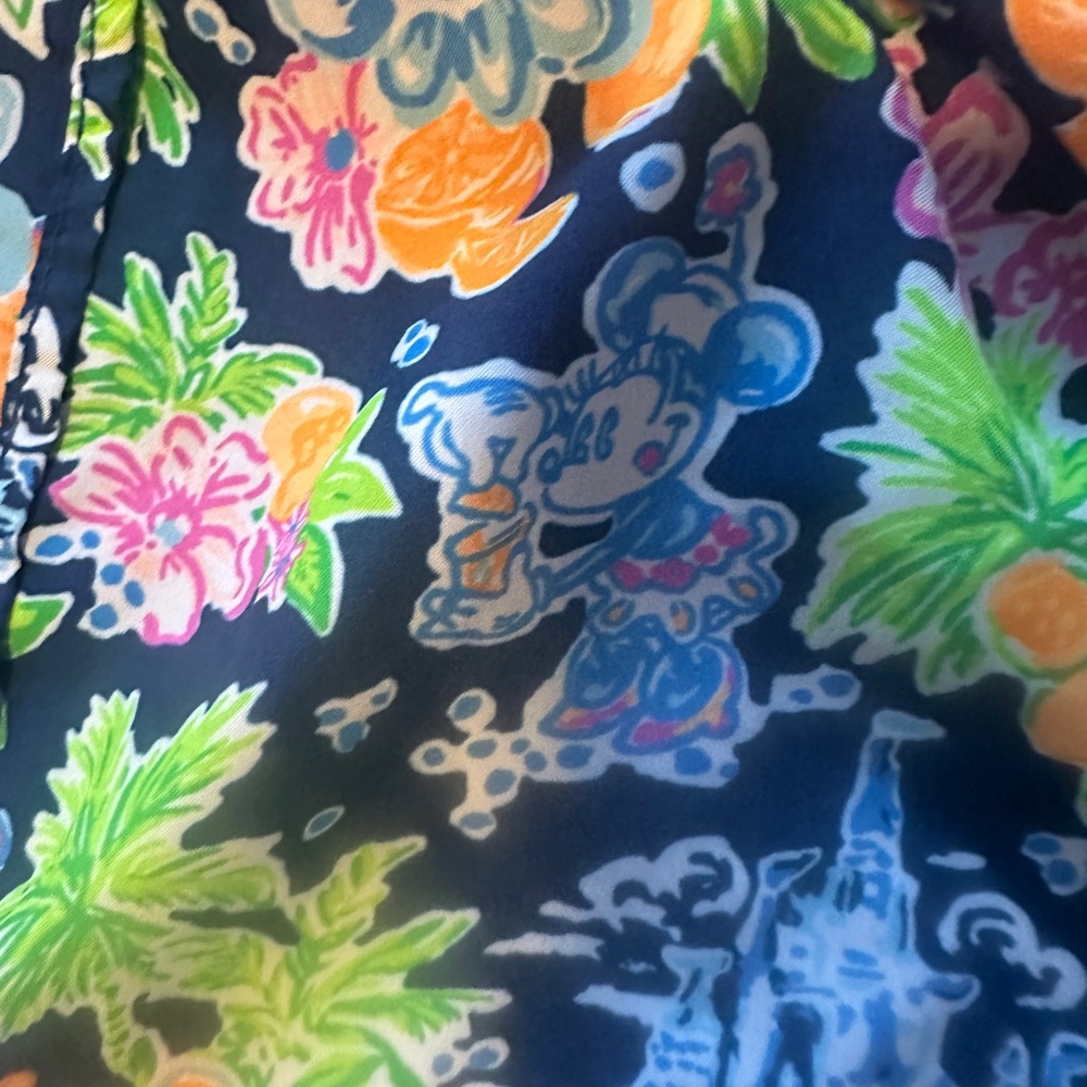 Lilly Pulitzer x Disney Floral Athletic Shorts - Navy and Multicolor - Picture 3 of 4